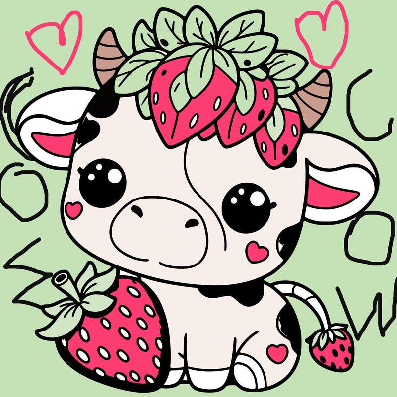 cute strawberry cow