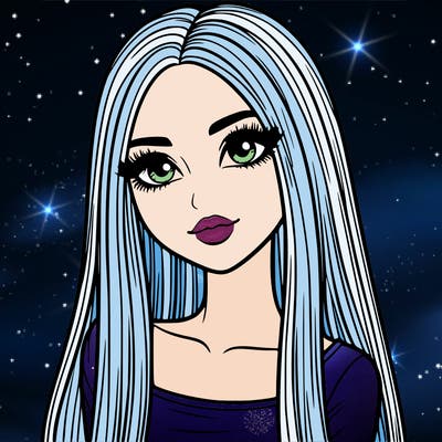 realistic girl with straight and long hair