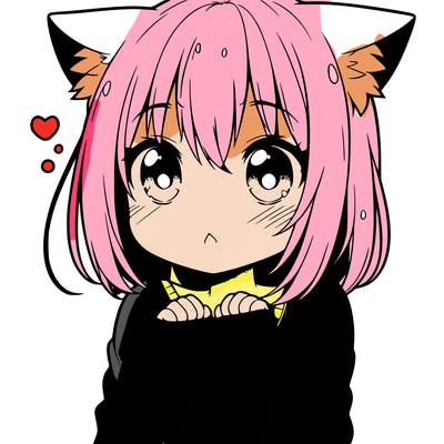 shy anime catgirl