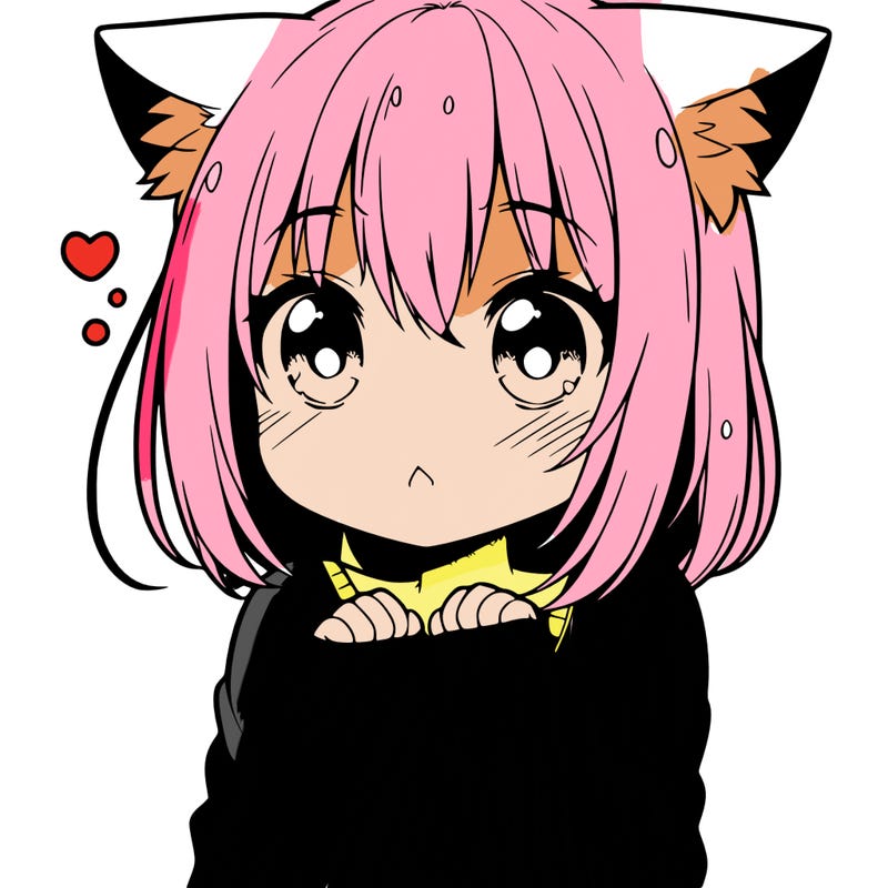 shy anime catgirl