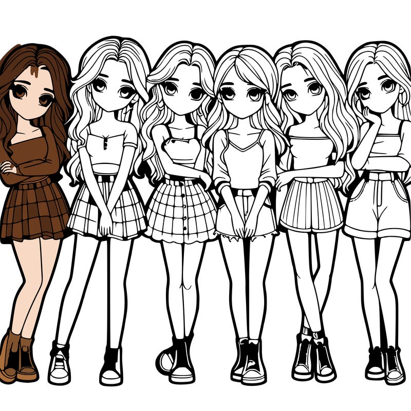 a group of girls realistic