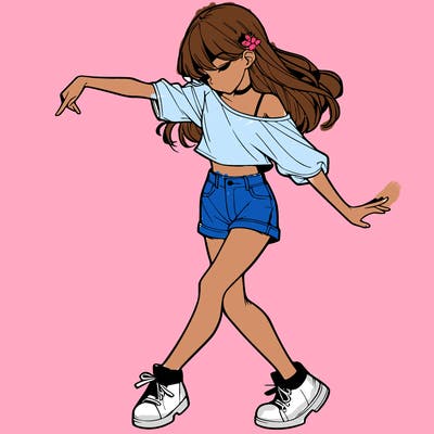 realistic girl danceing