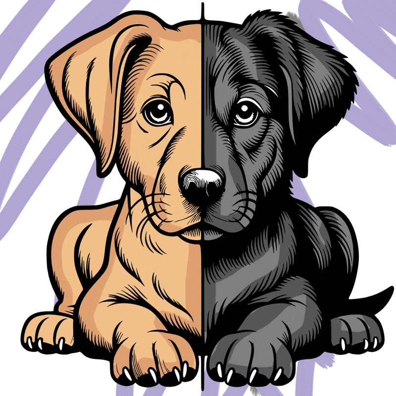 realistic dog split picture