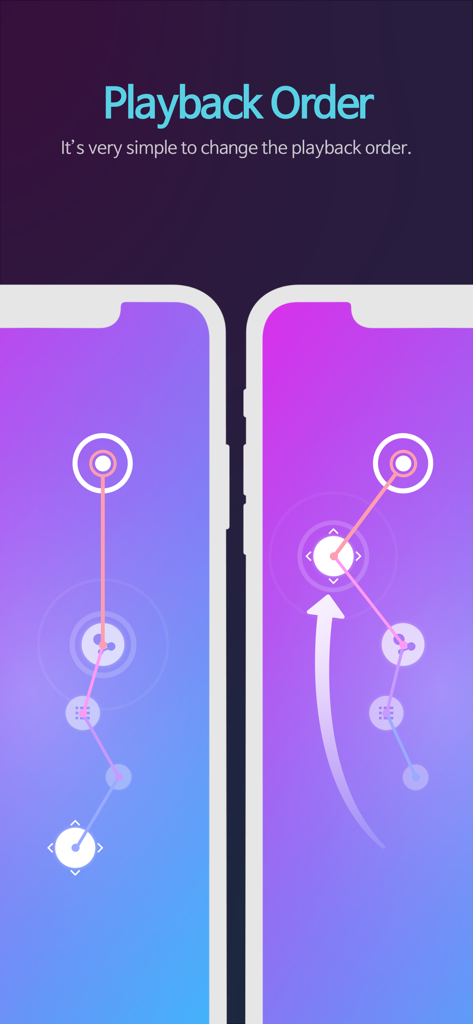 DotPlayer - MP3 Music player - A demonstration of changing the music playback order by dragging dots on the DotPlayer interface.