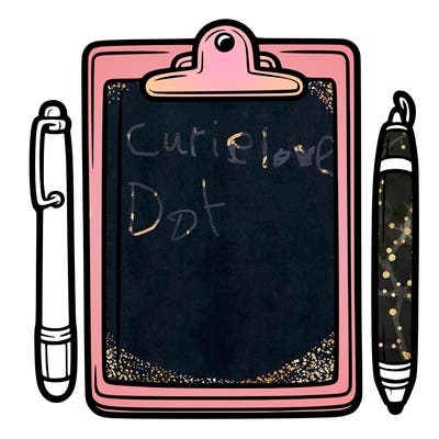 blank clip board with pen