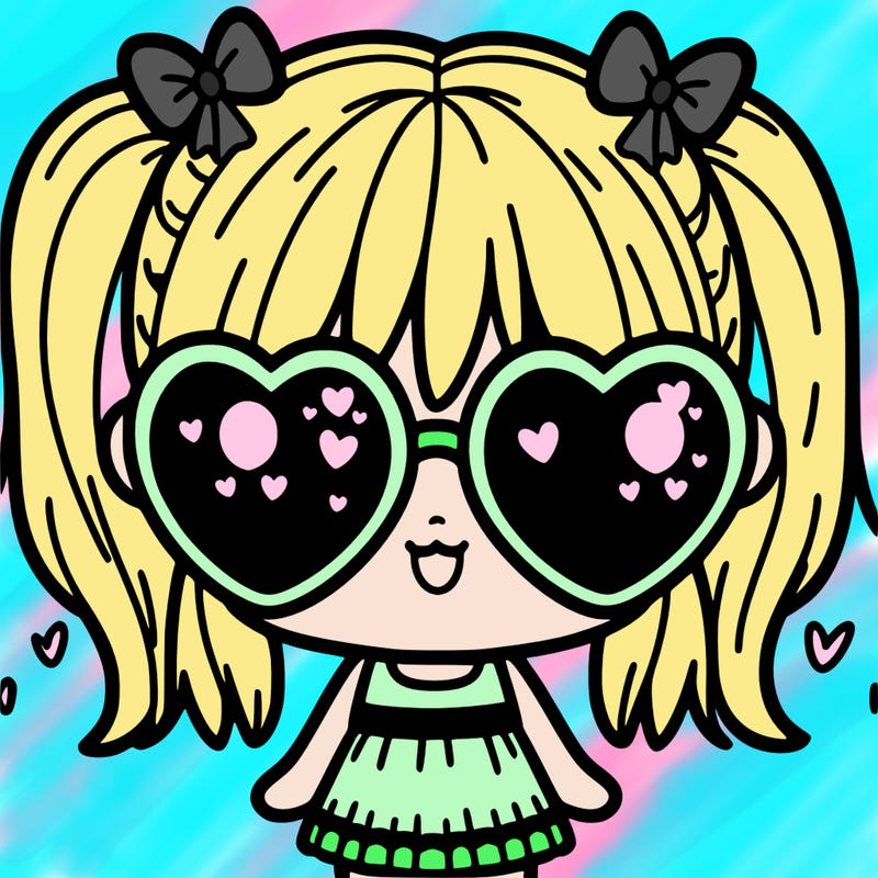 cute girl with heart sunglasses