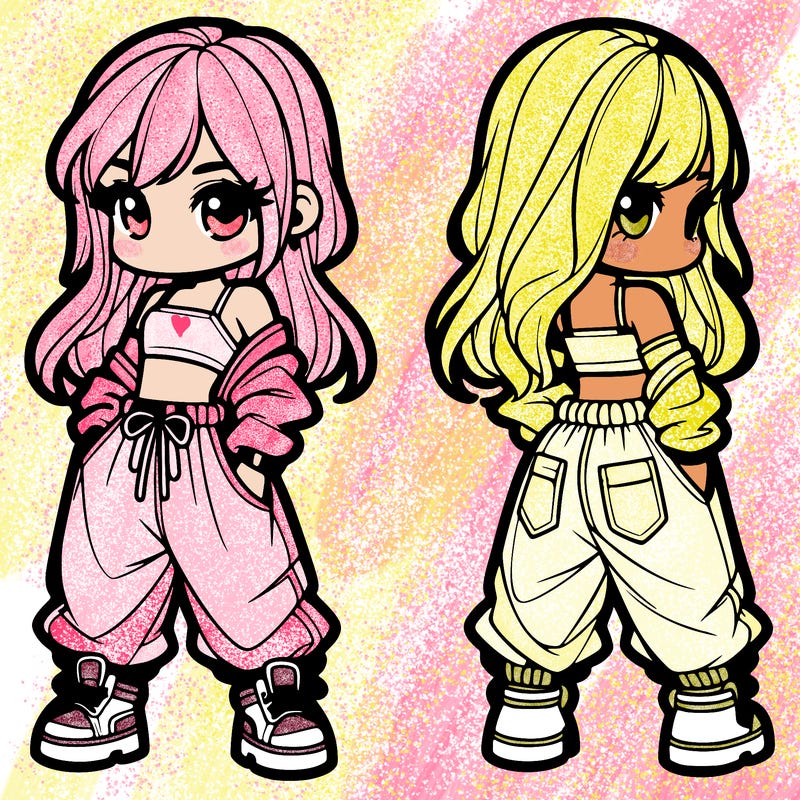 girl in crop top and baggy pants