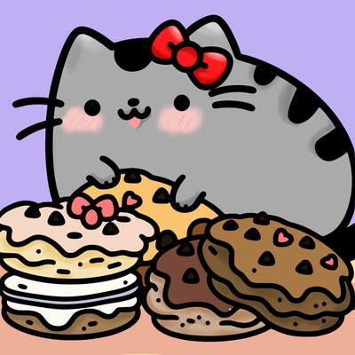 pusheen and cookies