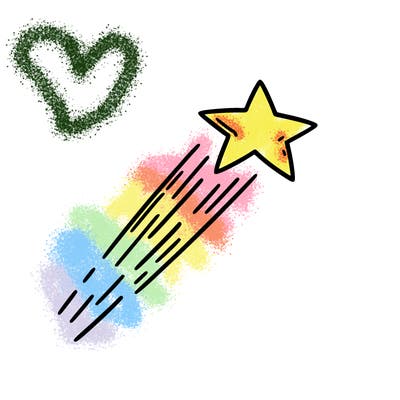 a shooting star in the sky