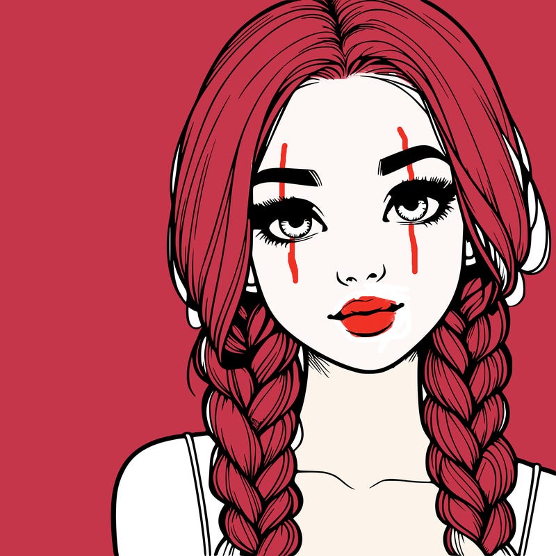 realistic girl with braids