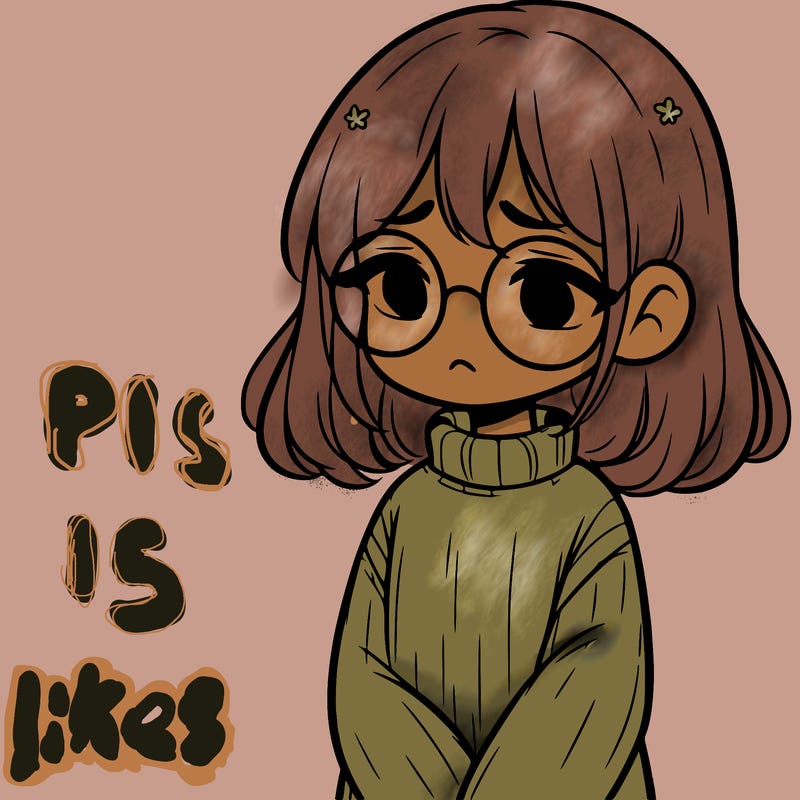 sad girl with glasses in a sweater