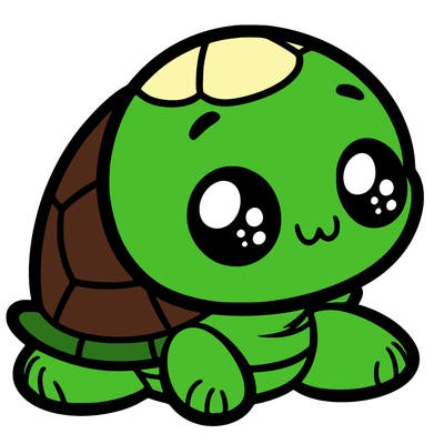 cute little animated turtle