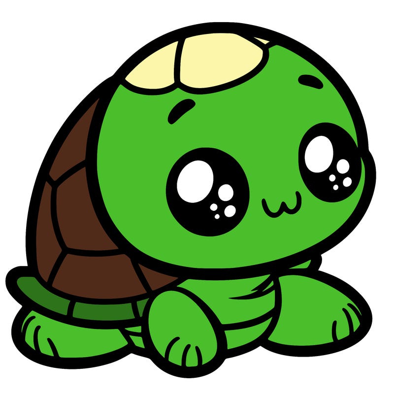 cute little animated turtle