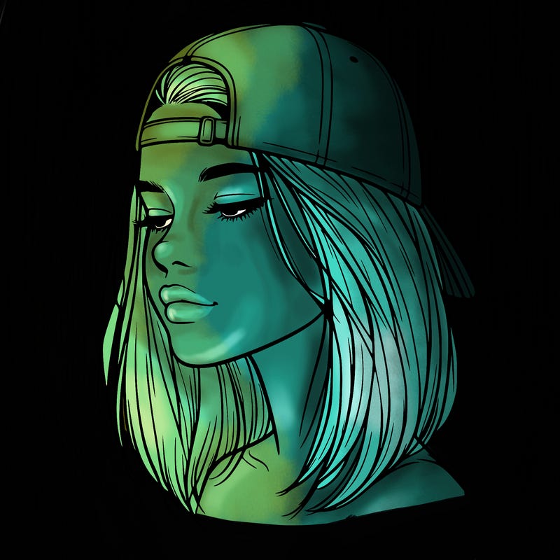 realistic  girl with a backwards hat