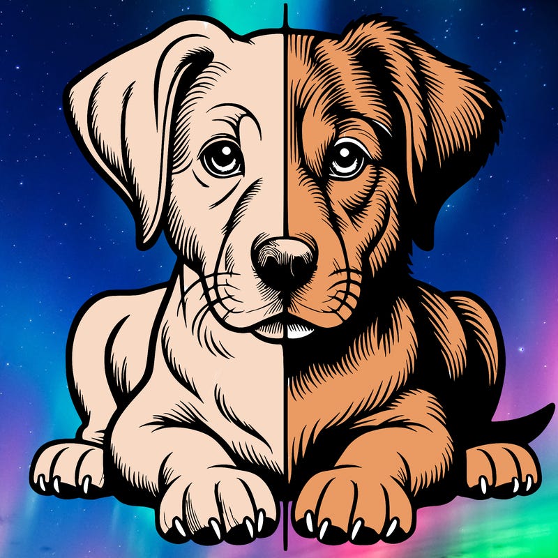 realistic dog split picture