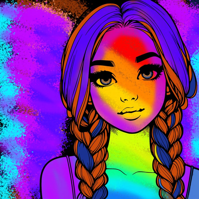 realistic girl with braids