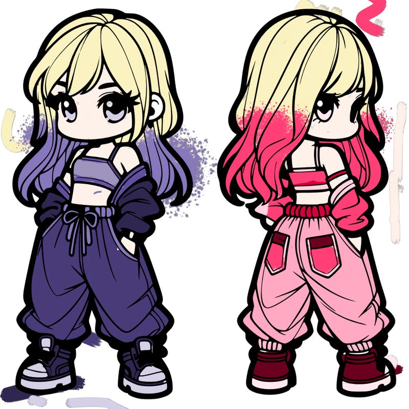 girl in crop top and baggy pants