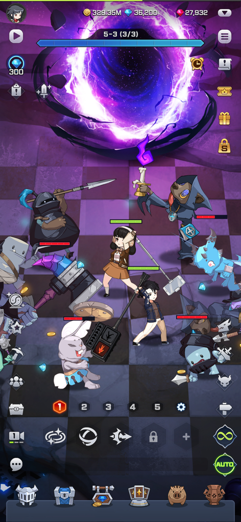 Blade Idle - Heroes with unique skins fighting monsters in a Blade Idle dungeon battle