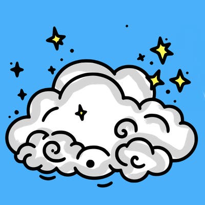 pink starry cloud sky