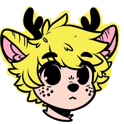 a humanoid deer with soft fluffy ears
