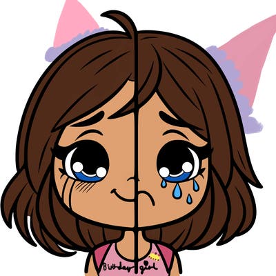 split girl happy and sad