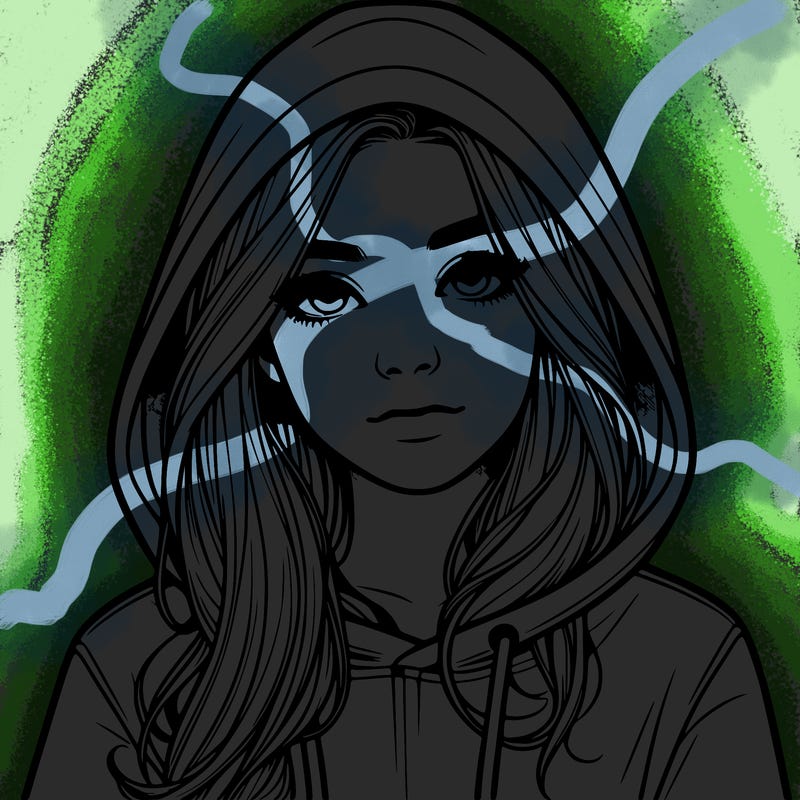 realistic girl with a hoodie