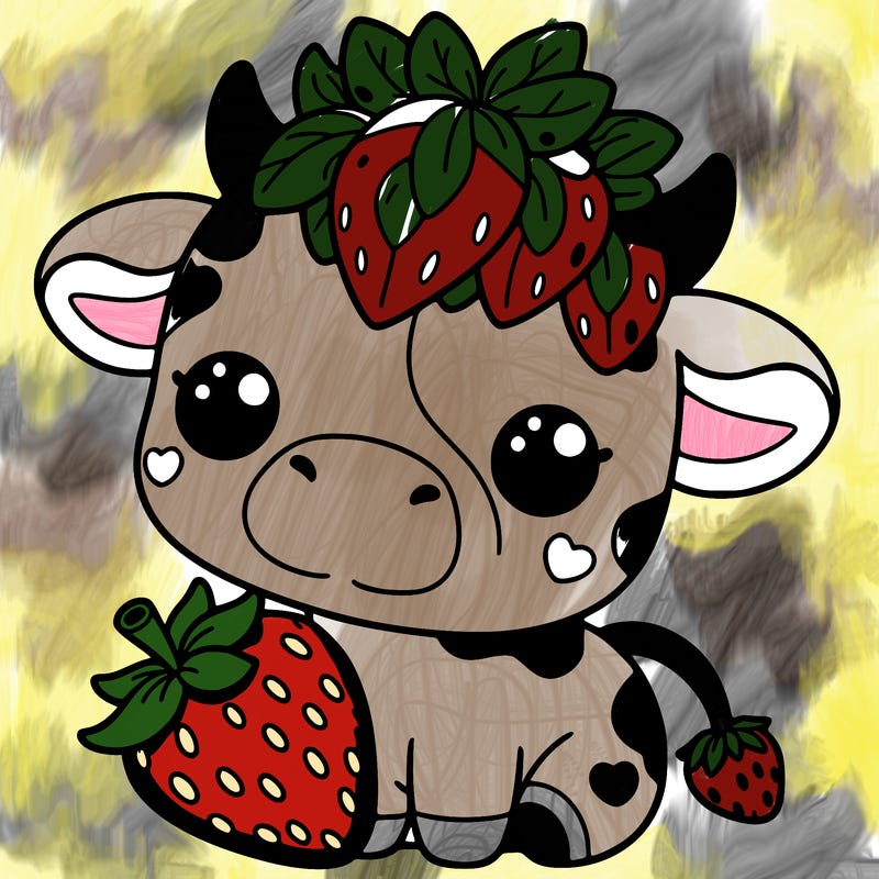 cute strawberry cow