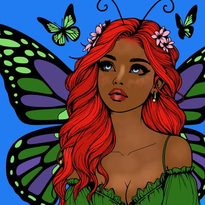 butterfly fairy realistic girl