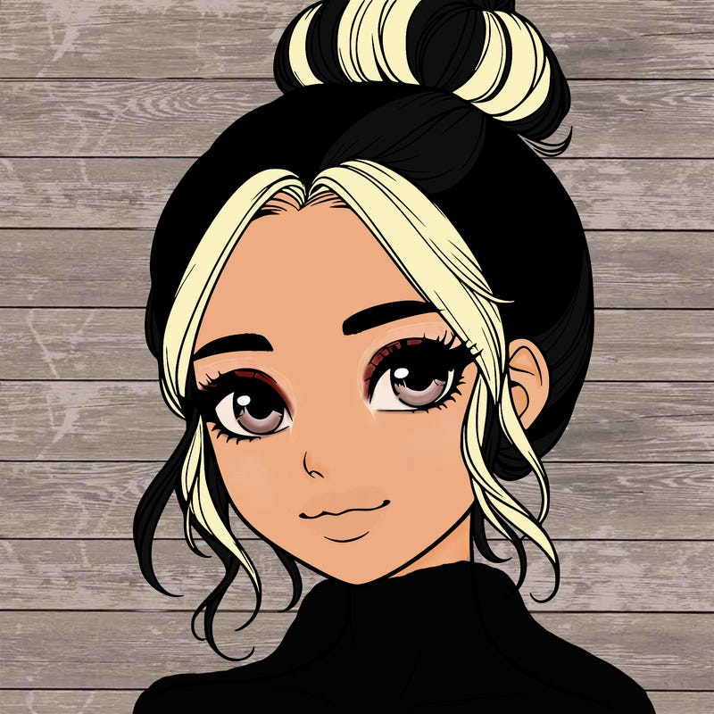 realistic pretty girl with hair in bun