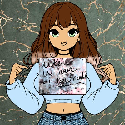 girl holding a blank sign in a long sleeve crop top