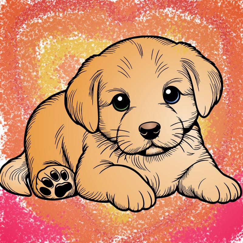 a cute realistic puppy