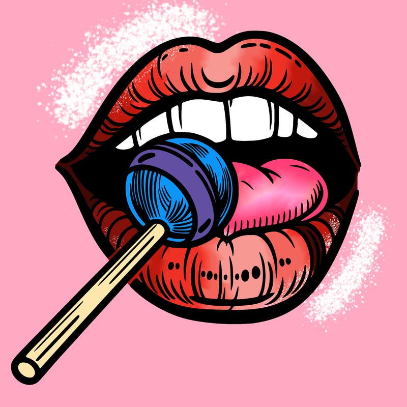 lip with lollipop