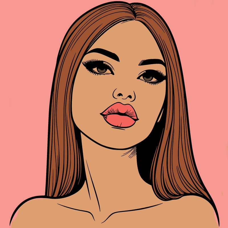 realistic woman with full lips