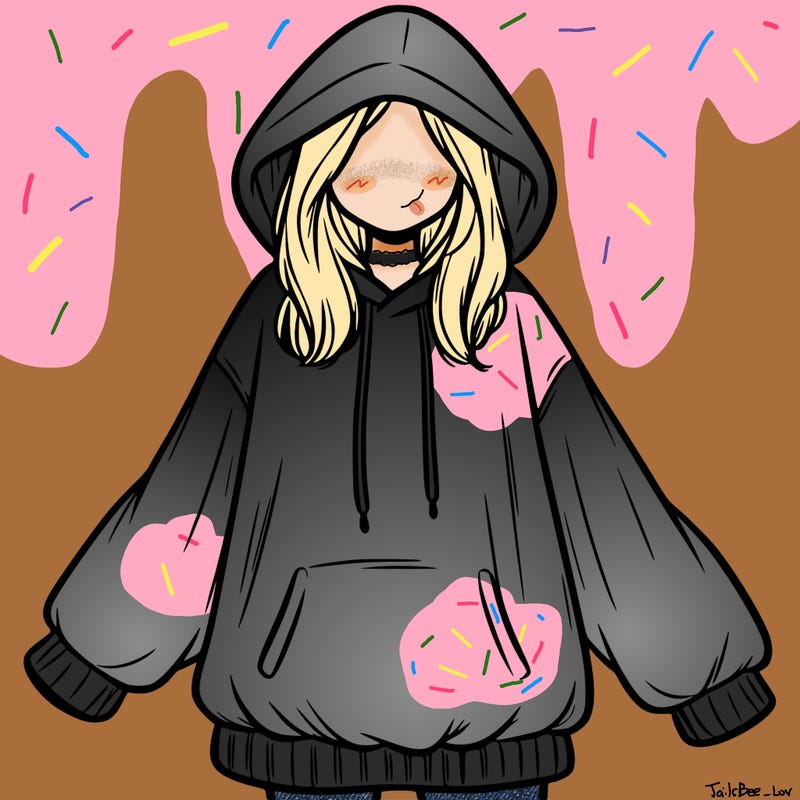 girl in oversized hoodie