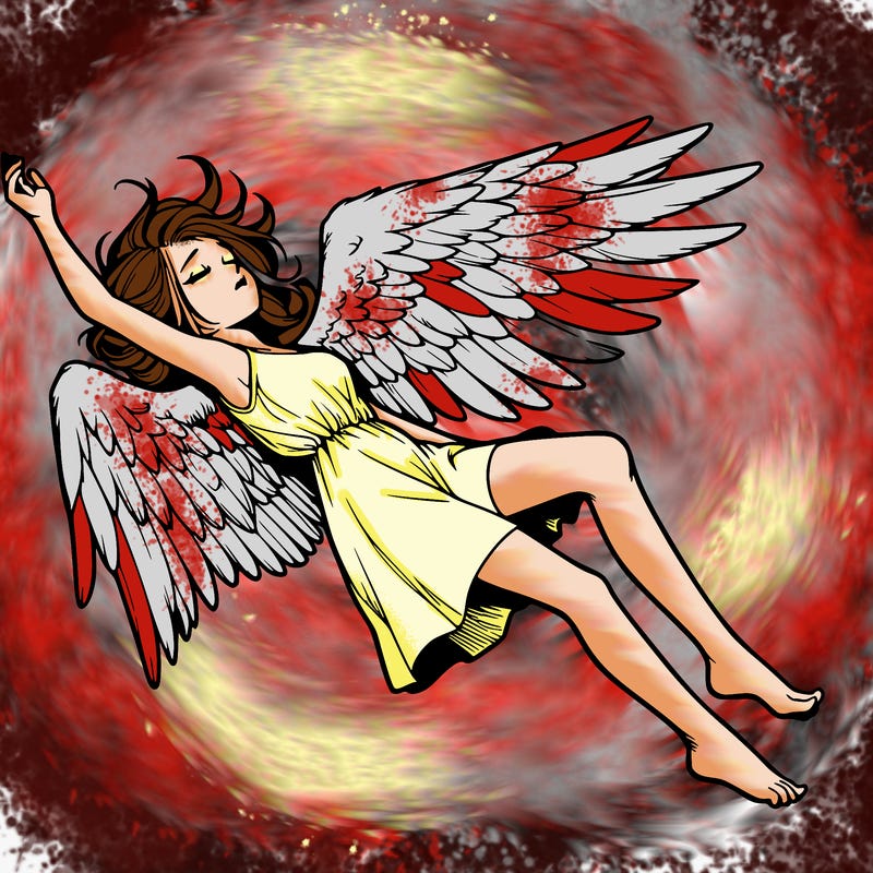 a falling angel realistic