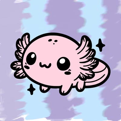cute easy baby axolotl