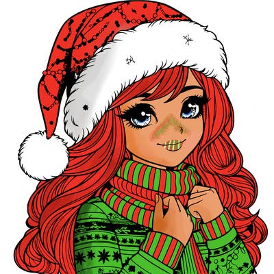 realistic christmas girl