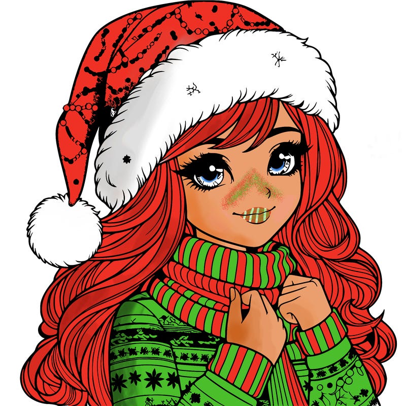 realistic christmas girl