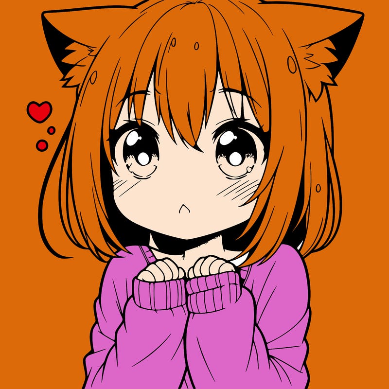 shy anime catgirl