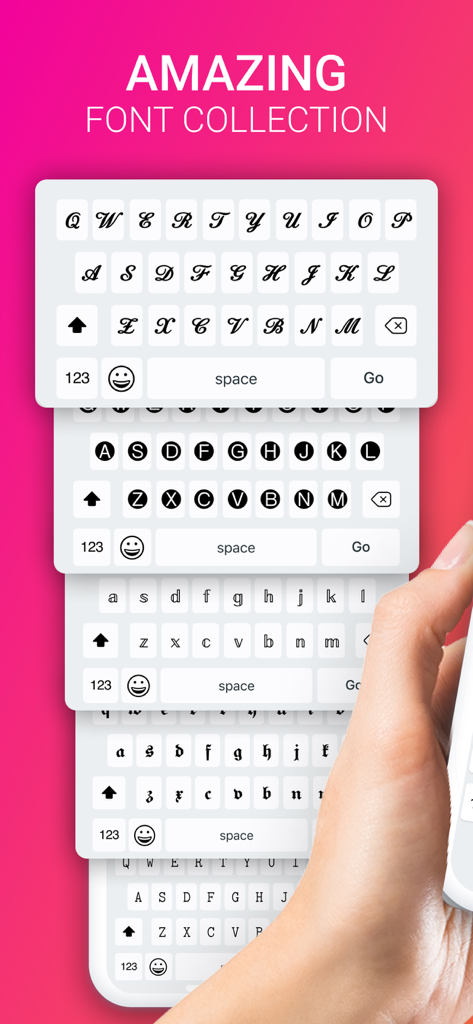 Fonts X for iPhones: Keyboard - Exhibición de diferentes estilos de fuente elegantes en una extensión de teclado de iPhone.