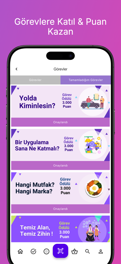 Fiyatbu - Fiyat Karşılaştırma - Schermata dell'app Fiyatbu che mostra varie attività per guadagnare punti e premi