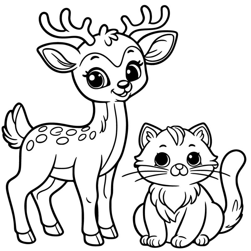 deer and cat