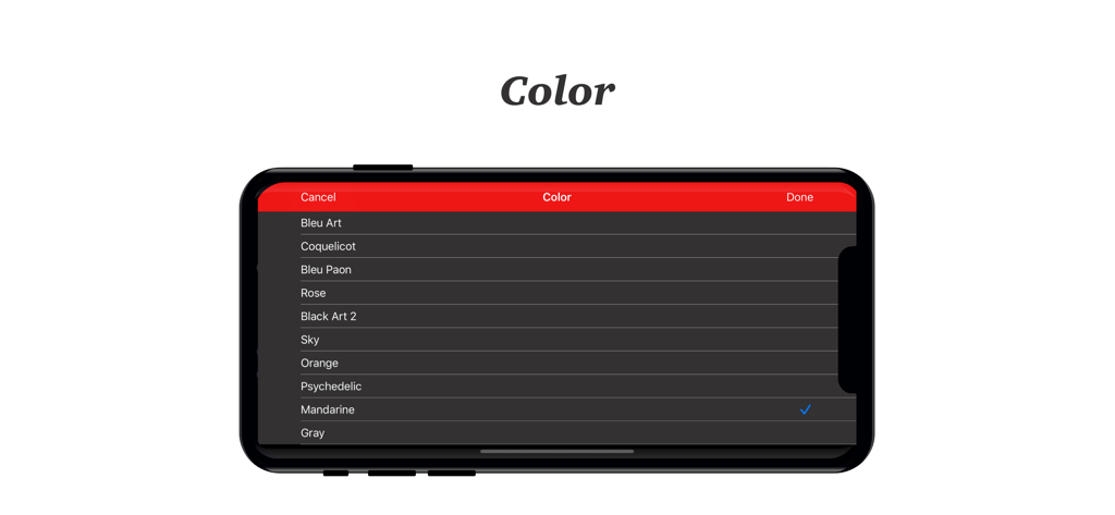 Djembe - Drum Percussion Pad - A menu showing different color theme options for the Djembe drum pad app