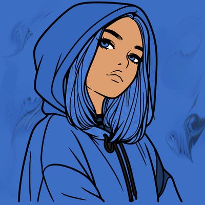 a realistic girl in a hoodie