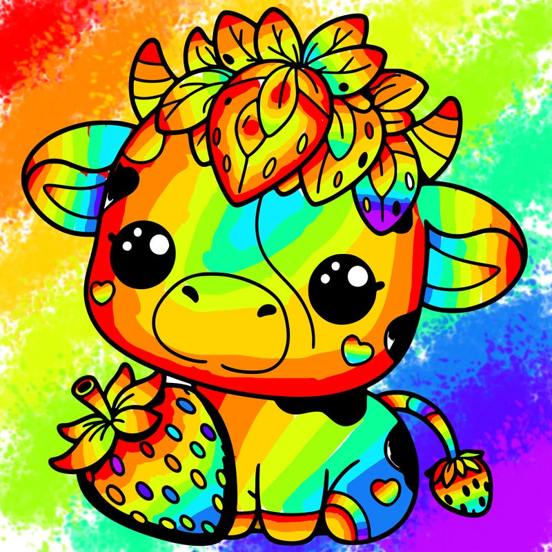 cute strawberry cow