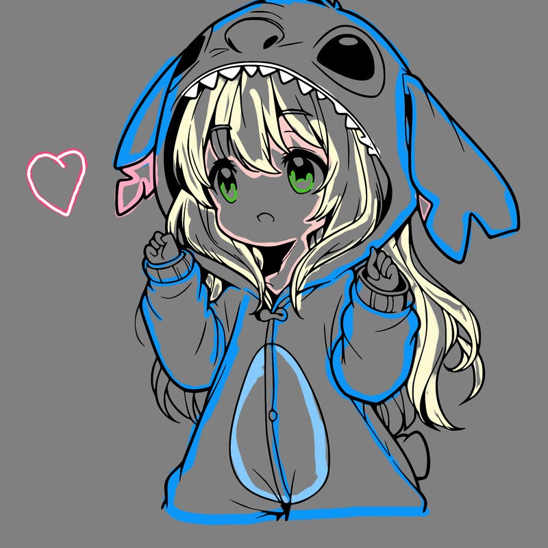 anime girl in a stitch onsie