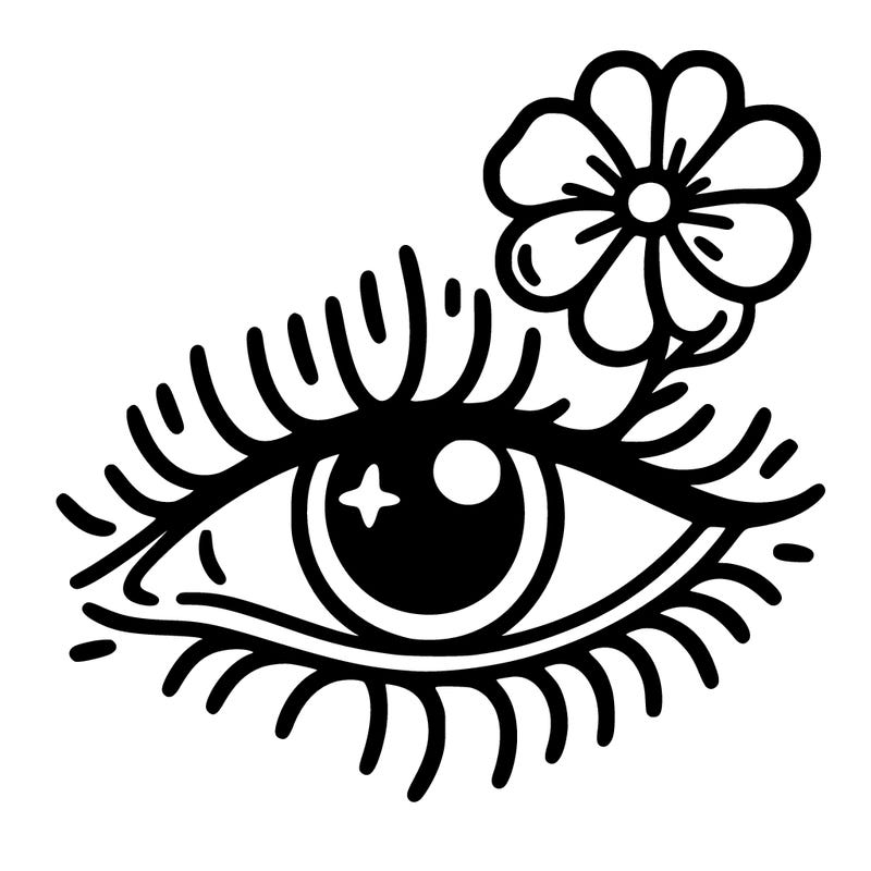 eye with flower