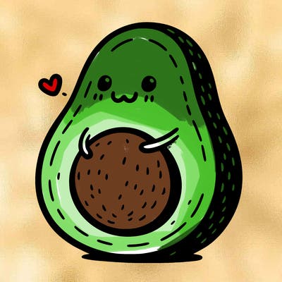an avocado hugging an avocado