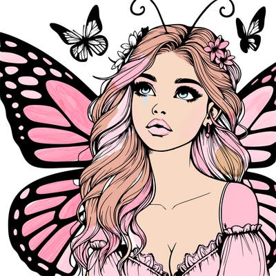 butterfly fairy realistic girl