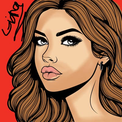 a beautiful realistic girl with lips